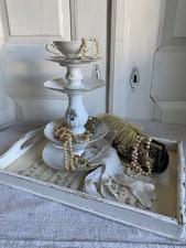 ROMANTISCHE Etagere UNIKAT Sammelgedeck SHABBY CHIC Porzellan VINTAGE DIY