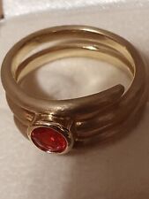 Cherryropalring, Silber 925  vergoldet, Gr. 56, 10 mm Breite, Satiniert 