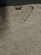 Brax Strickpulli mit V-Ausschnitt Lurex-Beige Größe 44 Langarm Edel