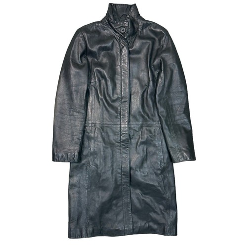 Vintage echt leder trenchcoat - vintage,