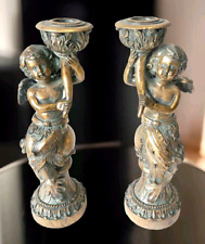 Kerzenleuchter Engel Set Barock Leuchter Kerzenständer  Kerzenhalter gold Antik