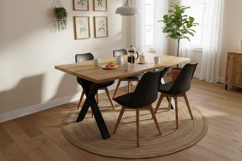 Esstisch baumkante holz optik - esstisch, holz-optik