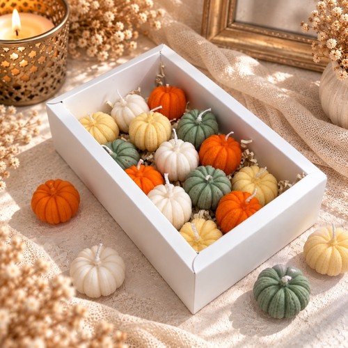 Kürbis kerzen geschenkset - kürbis,