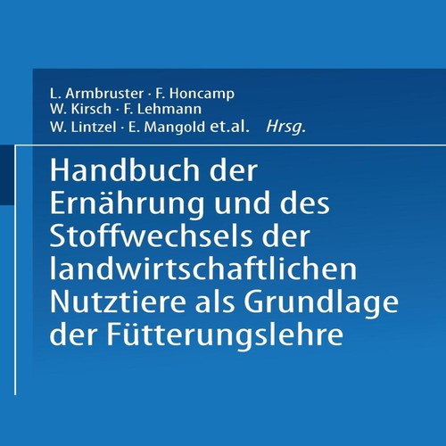 Handbuch der ernahrung und des - ernahrung,