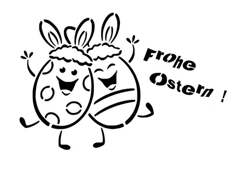 Schablone frohe ostern - ",