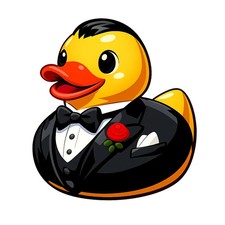 3x Sticker Rubber Duck Tuxedo