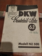 9.1 DKW NZ 500 Twin 1939 1940 WH Ersatzteilliste Spares Parts List No. 63 NZ500