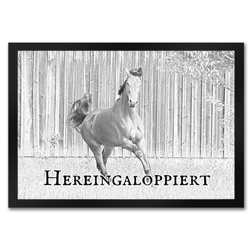 Hereingaloppiert fussmatte mit - fussmatte,
