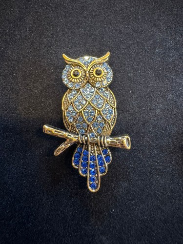 Glitzer eule pin brosche - glitzer-eule,