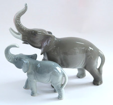 2x ELEFANT FIGUR PORZELLAN  1x