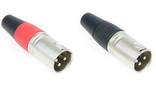 2 x XLR Stecker schwarz & rot