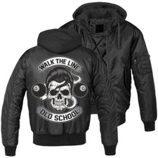 MA1 Bomberjacke mit Kapuze gefüttert Winter Rockn Roll Rockabilly S bis 7XL