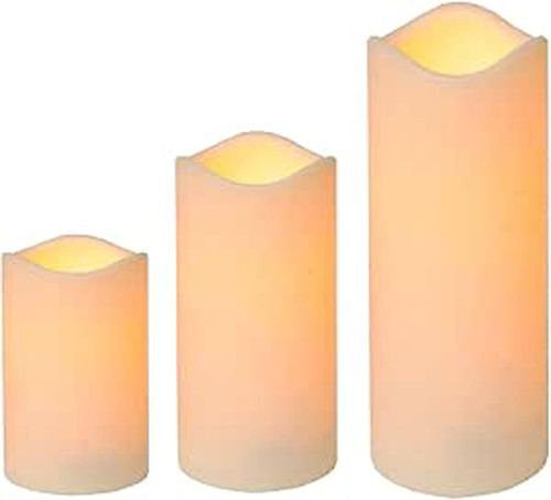 3er set led echtwachskerzen - 3er,