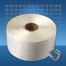 Polyesterband Umreifungsset 19 mm, 600 m Umreifungsband Metallverschlussklemmen