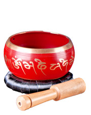 Klangschale Lotus rot