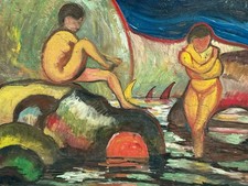 C. VON HOFMANN ÖLGEMÄLDE AKT