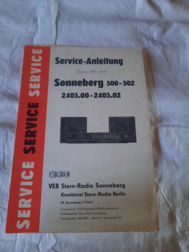 Ddr serviceanleitung sonneberg - ddr,