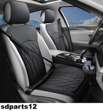 2x Vordere Schwarz Sitzkissen Eco-Leder Sitzauflage für Toyota Volvo VW
