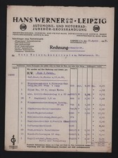 LEIPZIG, Rechnung 1926, Hans Werner GmbH Automobil-Motorrad-Zubehör-Grosshandlun