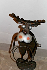 Deko Figur Elch Metall, Blumenhalter, Weihnachten, 71 cm hoch kupferfarben Blech