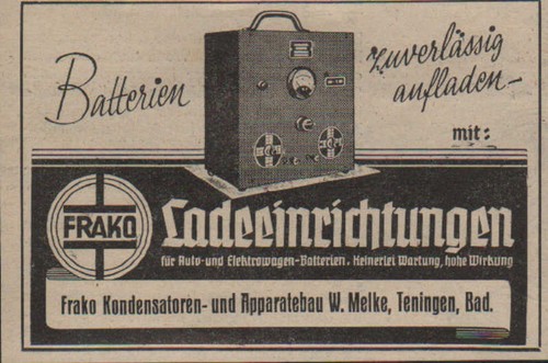 Teningen werbung 1939 frako - teningen,, 1939,