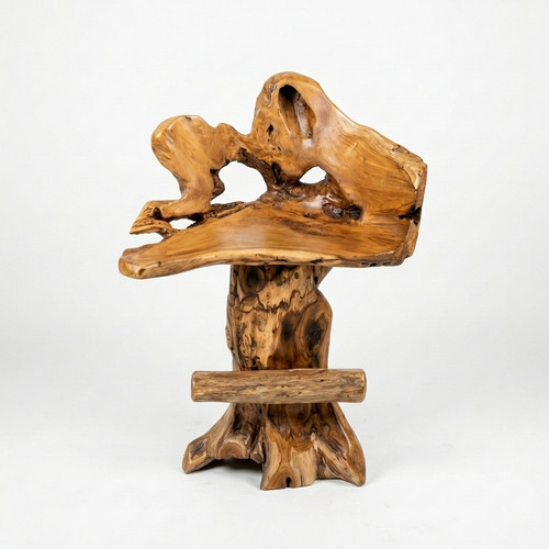 Wurzelholz barhocker teak - wurzelholz,