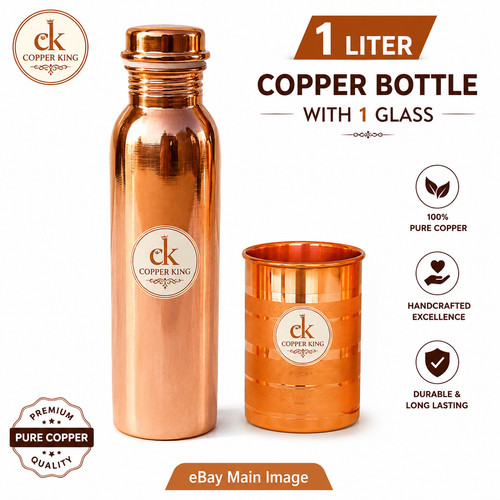 Kupfer trinkflasche 950ml - kupfer,