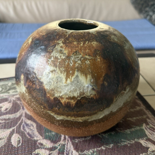 Makila keramikvase braun rund - makila,