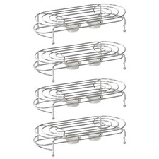 4x Stövchen Verchromt 2-Flammig mit Teelichthalter Speisenwärmer Warmhalteplatte