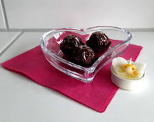 Glasschale Konfektschale Herzform Klarglas Schmuckschale Deko Herz Teelichtglas