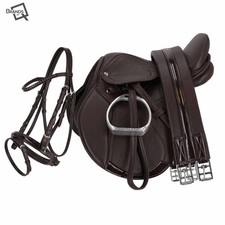 QHP Sattel mit Zubehör und Trensenzaum für Holzpferd Shetty Pony