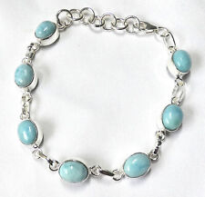 ? Larimar-Armband aus 925er Sterling Silber – Karibisch Hellblau, NEU ?