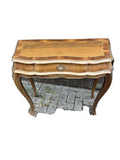 EXKLUSIVER KONSOLENTISCH WANDTISCH kONSOLE TISCH HOLZ NUSSBAUM-TON ANTIK-STIL