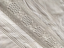 Paradekissen weiß Handarbeit Kopfkissen Landhaus Shabby 77 x 72 cm