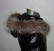 Silberfuchs Pelz Kapuze Kragen