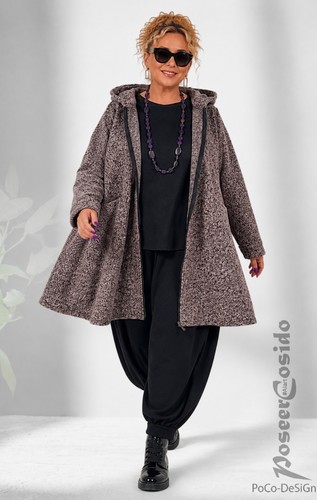 Lagenlook boucle jacke mantel - jacke,