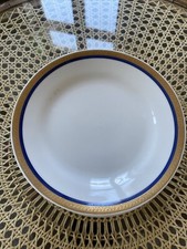 Kuchenteller - Kahla - GDR - Porzellan - blau und goldfarbener Rand 19 cm