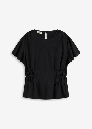 Jerseycrepe shirt mit smock - jerseycrepe-shirt,