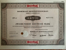 Doornkaat AG Norden in Ostfriesland alte Aktie über 200 DM 1962
