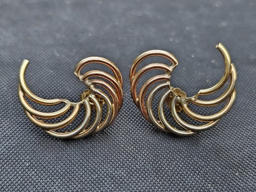 Paar vintage 14k gelb rose - vintage, gelb,