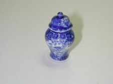 China-Deckel-Vase, blau-weiß