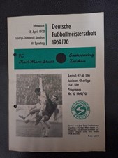 Sachsenring Zwickau : FC Karl Marx Stadt 15.4.1970 Programm DDR Oberliga Orginal