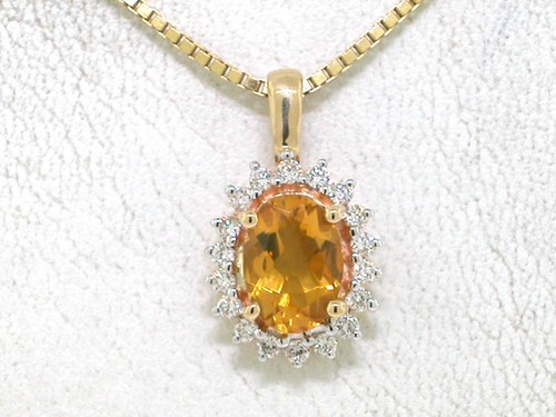 Citrin brillant anhänger 585 - anhänger,