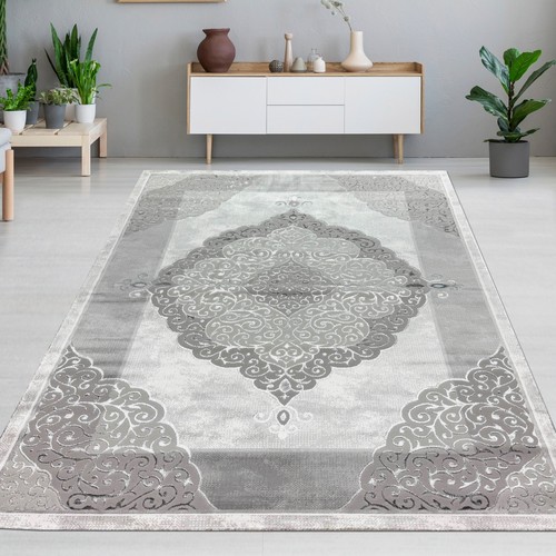 Teppich modern grau - , silber