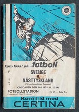 Orig. PRG / Programm  19.04.1978  in Solna  SCHWEDEN - DEUTSCHLAND  !!  TOP