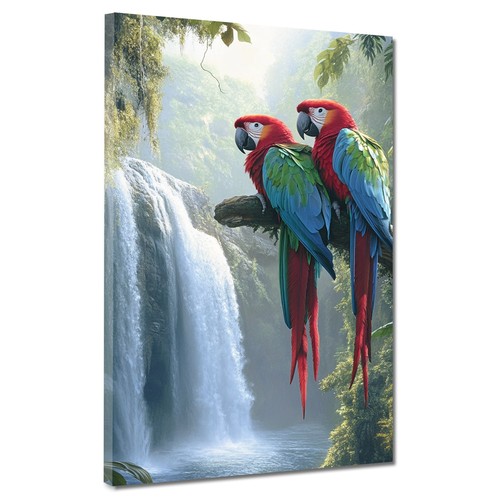 Papageien wasserfall regenwald - papageien,