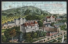 Jordanbad, Wasserheilanstalt von oben, Ansichtskarte 