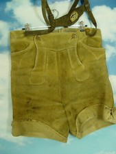 Antik alte Hischleder und Säcklerarbeit herrliche kurze Lederhose Gr.52-54