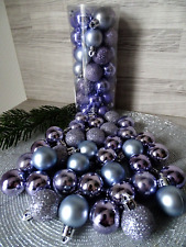 35 kleine Weihnachtskugeln-flieder/lila--Glitter-Baumschmuck-Mini Kugeln- 2,5 cm