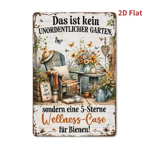 Blechschild garten wellness - blechschild,
